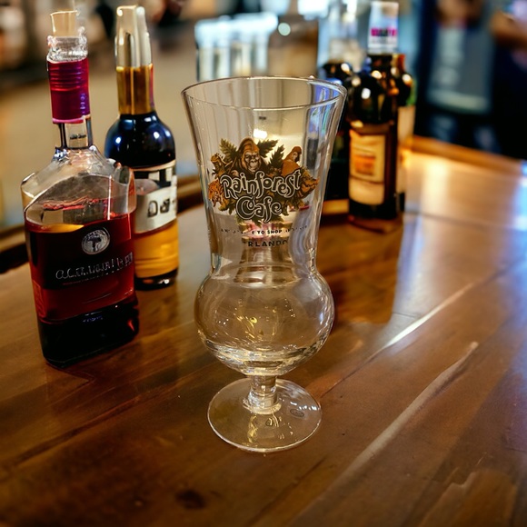 Rainforest Cafe Hurricane Glass Orlando. 8” tall. GUC - Picture 2 of 2